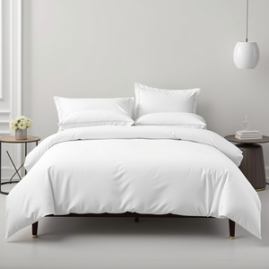 Sábana plana de calidad de hotel de algodón 100% mercerizado satén 100% puro 250TC acabado en chorro característica transpirable sábanas planas ajustadas - Product Image 4