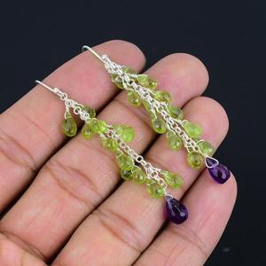 Spinner <b>Peridot</b> Gemstone Girls Simple <b>Earrings</b> 925 Solid Sterling Silver Fashion <b>Earrings</b> Women Girls <b>Earrings</b> Silver Jewelry - Product Image 5