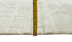 Tapis en bambou tissé à la main, grand format, au design abstrait, brodé en soie de bambou, kilim, poils plats, moderne, antidérapant, lavable - Product Image 6