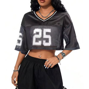 เสื้อครอปไซส์และสีเสื้อครอปสไตล์อินเทรนด์เสื้อครอปไซส์อเมริกันสำหรับผู้หญิง - Product Image 1