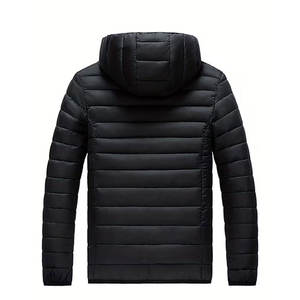 2026 Men Slim-Fit Hooded Jacket <b>Lightweight</b> Winter <b>Coat</b> with Zipper Closure, Non-Stretch Fabric, Front Pockets - Product Image 2