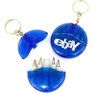 Mini jeu d'outils de tournevis 4-en-1 avec un porte-clés fendu. Il a une construction en ABS solide avec Phillips et deux tournevis à fente - Product Image 3