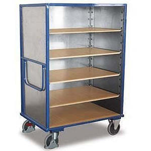 Variofit Steel Shelf <b>Cart</b> with 500 Kg Load Capacity Firmly <b>Welded</b> and Thermoplastic Rubber Tires - Product Image 1