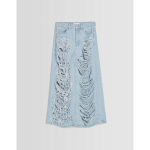 Short en jean taille moyenne coupe ample déchiré décontracté grande taille pour femme 100% coton respirant lavé tissé - Product Image 3