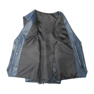 Gilet en cuir de moto pour hommes personnalisable respirant sans manches mode bon matériel vente en gros pour l'hiver - Product Image 3