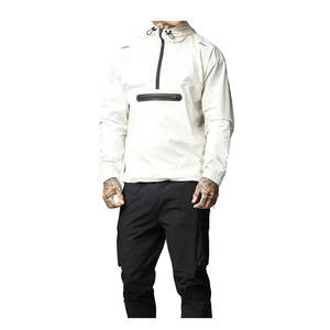 2025 dernière conception hommes coupe-vent extérieur veste imperméable mode Street Wear toile col montant à capuche 100% coton - Product Image 3