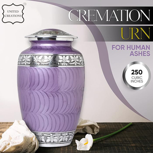 Urnes funéraires en métal argenté violet pour cendres humaines Urnes de crémation urne adulte en laiton de crémation pour cendres humaines - Product Image 3