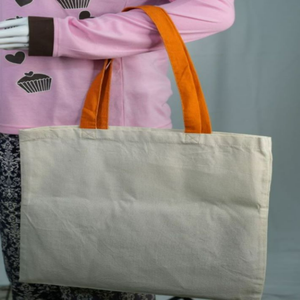 Sac fourre-tout en toile de coton 100% biologique, broderie, logo imprimé personnalisé, recyclable, durable, poignée, usage quotidien, voyage, publicité - Product Image 2