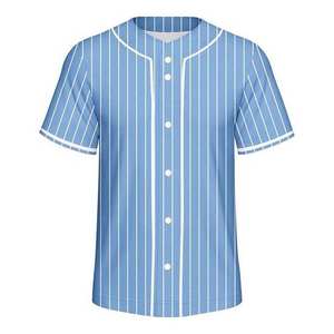 Camiseta de Softbol Deportiva Profesional, Sublimación OEM, Jersey de Béisbol Juvenil, Diseño a Rayas de Poliéster y Elastano, Jersey con Botones - Product Image 6