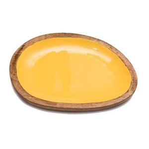Finition émaillée Décoration de table Plateau de service en bois Plateau de serveur alimentaire de qualité supérieure Plateau en bois personnalisé - Product Image 3