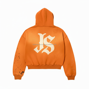 Sudadera con cremallera para mujer Heavyweight Fleece Premium Cotton Fabric Vintage Washed Distressed Style Custom Logo Printing Basics hoodies - Product Image 2