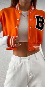 Chaquetas universitarias para mujer, chaqueta de invierno de lana y cuero al por mayor, chaquetas universitarias con diseño de logotipo personalizado a la venta - Product Image 3