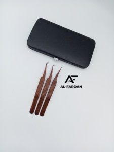 Pinzas para pestañas profesionales de oro rosa, acero inoxidable sostenible, 45 ángulos de 90 grados, herramienta de alta belleza de fibra recta puntiaguda - Product Image 2