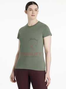 Camisa ecuestre profesional para mujer, transpirable, para verano, para montar a caballo, ligera, de tela elástica, que absorbe la humedad, elegante - Product Image 3