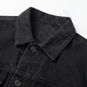 Veste en jean réversible de style bouton, couleur bleu uni, hiver, haute qualité, tissu respirant, grande taille - Product Image 4