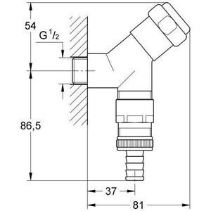 Válvula de Conexión Cromada Grohe de 1/2 Pulgada 41015 - Product Image 4