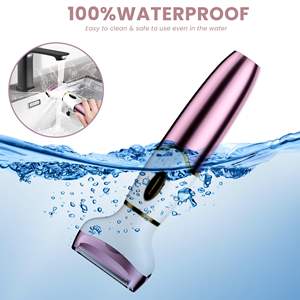 Épilateur électrique rechargeable 4-en-1 étanche IPX7 pour femme, rasoir intime, corps, jambes et poils pubiens, rasoir facial lavable - Product Image 4