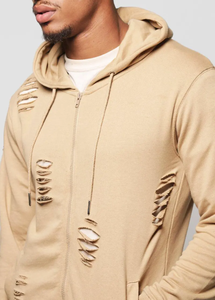 Survêtements de jogging d'entraînement personnalisés unisexe à broderie pour hommes coupe ajustée 100% coton sweat cargo sweats à capuche et sweat-shirts pour hommes - Product Image 2