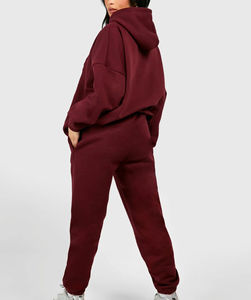 Survêtement pour femme de qualité supérieure Logo imprimé DTG personnalisé 100% coton survêtements surdimensionnés 400GSM poids lourd pour femme - Product Image 6