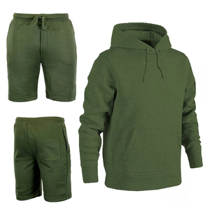 Algodón polar verano manga larga con capucha deporte camisa y pantalones cortos ropa deportiva profesional Tops Sudadera con capucha y pantalones cortos ropa de Fitness - Product Image 1