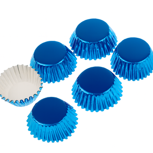 Fodere per Cupcake da 7CM in metallo 6 pezzi di carta stagnola da forno colori assortiti involucri per Muffin per decorazioni per feste e Dessert - Product Image 1