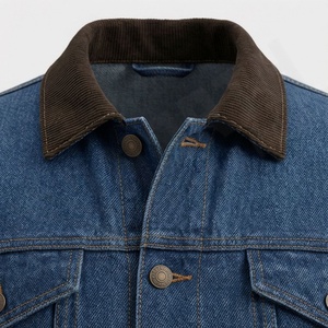 Men Spring Denim Jacket Customized Vintage Style Windproof Quick Dry Hooded Slim Fit Turn Down Collar Horn Button Stylish <b>Coat</b> - Product Image 4