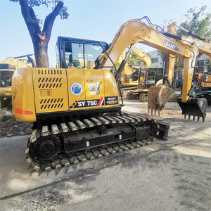 Mini-excavatrice d'occasion Sany SY75c de 7,5 tonnes, fabriquée en Chine, avec chenilles à patins en caoutchouc, en excellent état - Product Image 1