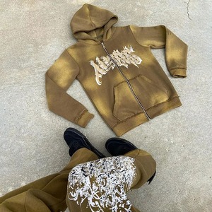 Chándales Cremallera Algodón Deportes Sudadera con capucha Logotipo personalizado Oversized Fit Chándal Pantalones de chándal Conjunto de chándal para hombres - Product Image 3