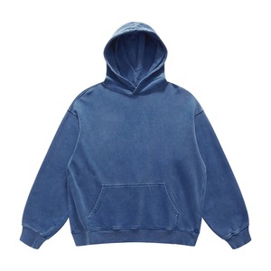 Personalizable Retro ácido lavado 100% algodón francés Terry con capucha de los hombres de gran tamaño bordado Streetwear 320 gramos de lana en relieve - Product Image 6