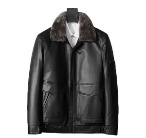 whole sale Leather jacket Men's Jackets winter your logo cheap rate wear clothes men breathable men's leather jacket customize