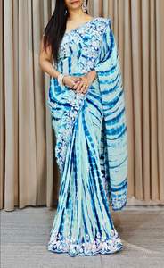 Último diseñador Faux Georgette Hand Work Sequence Work Saree de Fab Zone - Product Image 4