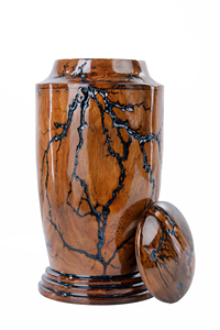 Fractal Burn Urne de crémation en palissandre Résine époxy bleue Cendres pour adultes et animaux de compagnie Boîte commémorative personnalisée pour cendres - Product Image 6