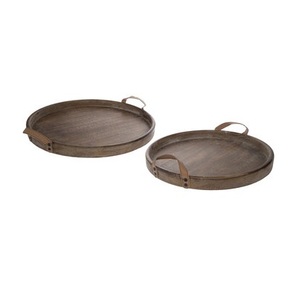 Plateau de service de fruits secs rond en bois pour ustensiles de cuisine décoration de la maison vaisselle table de dîner plateau de service d'hôtel en bois - Product Image 6