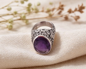 แหวนพลอยอเมทิสต์ดีไซน์สวยหรู 925artpalace เงินแท้ 925 - Product Image 1