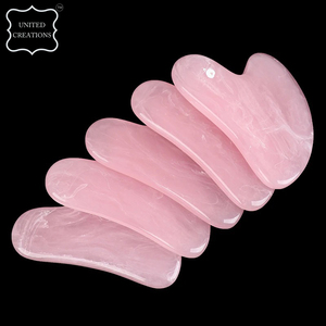 Gua Sha en jade naturel avec logo personnalisé masseur facial application corporelle outil de soin de la peau du visage outil de massage de beauté personnalisé en pierre de Guasha - Product Image 6