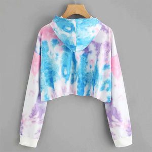 Best-seller Top court imprimé tie dye pour femmes Vêtements de sport à capuche col décontracté sweat à capuche d'hiver pour l'extérieur à bas prix - Product Image 4