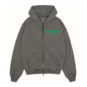 Good Quality <b>Vintage</b> Style Acid Washed Zipper 100% Cotton Breathable Quick Dry Winter Hoodies Unisex Regular Fit <b>Sweatshirts</b> - Product Image 2