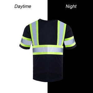 Salut vis sécurité travail demi manches logo personnalisé chemise de travail haute visibilité sécurité vêtements de travail chemise coton sergé chemise de travail - Product Image 5