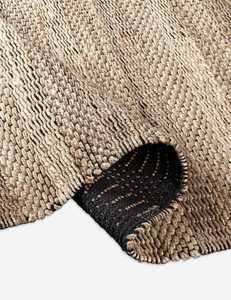 Alfombra de bola de fieltro de lana gruesa moderna hecha a mano alfombra de alta textura a rayas blanco azul gris alfombra para sala de estar dormitorio decoración hecha de algodón - Product Image 6