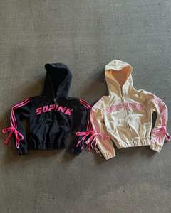 Conjunto de 2 piezas desgastado personalizado para mujer Sudadera con capucha larga de alta calidad y pantalones Sudadera de invierno con patrón sólido del fabricante - Product Image 3