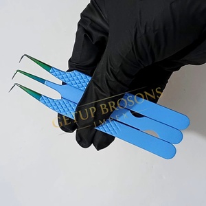 Pinzas para Pestañas de Alta Calidad GETUP BROSONS IMPEX de 90 Grados, Acero Inoxidable, Color Azul, Punta Lisa, Antiestáticas y Antimagnéticas - Product Image 6
