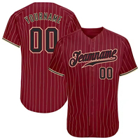 Maillot de baseball à rayures par sublimation personnalisé de qualité supérieure pour hommes et garçons T-shirt d'équipe violet vêtements de sport OEM conception personnalisée