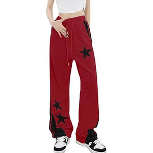 Pantalones de chándal holgados con parche de estrellas de moda de otoño al por mayor, pantalones de calle para hombre, Pantalones rectos sueltos para hombre - Product Image 6