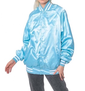 Chaqueta Bomber y Varsity Brillante de Satén para Hombre, Unisex, con Ribete a Rayas, Estilo Urbano Y2K, Chaquetas Bomber Brillantes Acolchadas - Product Image 1