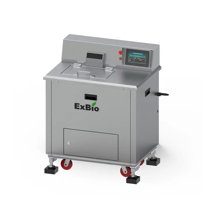 Mesin pembuat butiran kompos berkualitas Exbio, mesin pengisian ulang daur ulang pembuangan makanan kapasitas 50kg/hari