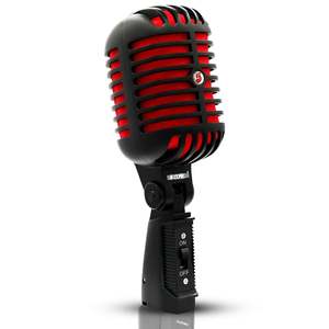 5Core Vintage <b>Microphone</b> Classic Dynamic Professional XLR <b>Studio</b> Retro Style Mic BLACK RED - Product Image 1