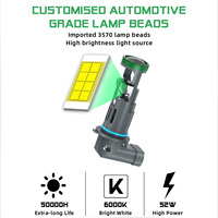 Ampoule de phare de voiture LED en aluminium 12V 52W 3570 Chip IP67 6000K Blanc 9006 H4 H7 H11 Plug & Play Éclairage extérieur automobile