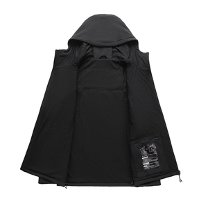 Veste coupe-vent imperméable pour homme avec capuche Manteau de sport léger en denim Logo personnalisable Vêtements d'extérieur à fermeture éclair teintés dans la couleur - Product Image 2