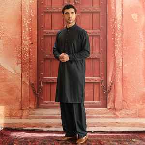 Conjuntos de Shalwar Kameez de Diseñador, Transpirables y Cosidos, Kurta Larga de Longitud Regular, Pantalones Salwar para Hombre, Talla Grande, para Toda Temporada - Product Image 5