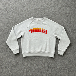 เสื้อสเวตเชิ้ตผู้หญิงทรงฮิปฮอป คอกลม ผ้าฟลีซเนื้อหนา 100% ผ้าฝ้าย รับผลิตแบบ OEM/ODM ปักโลโก้ตามสั่ง สีพื้น - Product Image 1